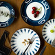 北欧日式陶瓷盘网红盘子创意菜盘家用手绘芝士盘饺子盘深盘水果盘【小度百货】