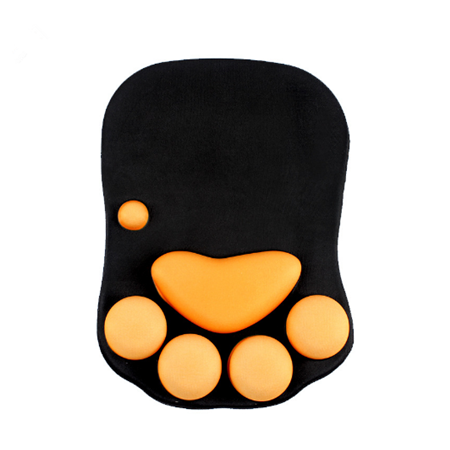 梦天系列 猫爪黑 硅胶鼠标垫护腕超大小号创意可爱加厚办公手腕托手枕3d胸动漫舒适护腕鼠标垫