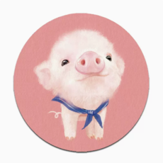 梦天系列 小猪 创意卡通可爱男女生卡通鼠标垫 圆形鼠标垫