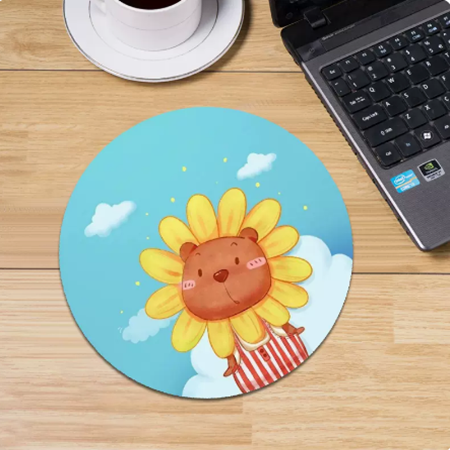 梦天系列 向日葵 创意卡通可爱男女生卡通鼠标垫 圆形鼠标垫盾 创意鼠标垫