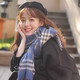 新款情侣围巾女士秋冬季韩版学生格子披肩保暖百搭可爱厚网红围脖