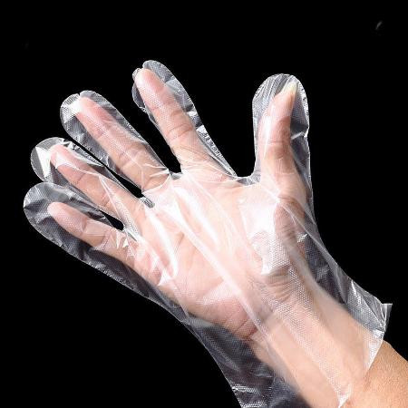 食品级加厚一次性手套透明防水加厚PE薄膜手套美容家务环保手套图片