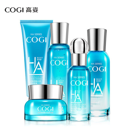 高姿（COGI） 玻尿酸补水保湿护肤化妆品套装礼盒（洗面奶+爽肤水+乳液+面霜+精华液）