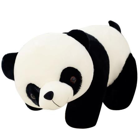 熊猫公仔毛绒玩具可爱抱枕布娃娃黑白熊猫儿童玩具趴趴熊生日礼物图片