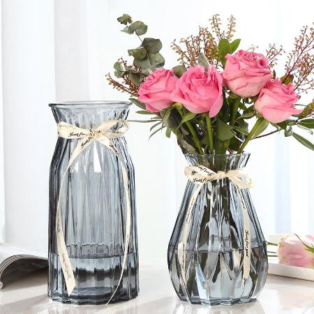 创意花瓶玻璃透明水养客厅摆件鲜花插花瓶北欧简约富贵竹干花花瓶