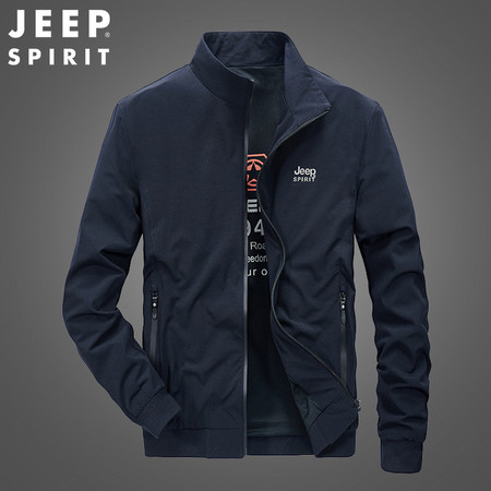 JEEP SPIRIT 秋款夹克外套男潮休闲外套薄款户外运动立领运动衫