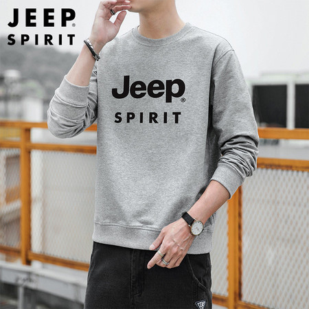 JEEP SPIRIT 男卫衣长袖休闲宽松圆领t恤大码打底衫7601图片