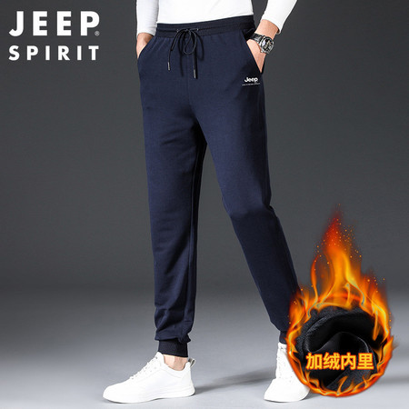 JEEP SPIRIT 休闲长裤男收口春秋冬加绒加厚宽松百搭运动卫裤6141B图片