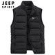 【领券立减50元】JEEP SPIRIT羽绒背心秋冬轻薄羽绒服灰鸭绒内胆保暖马甲