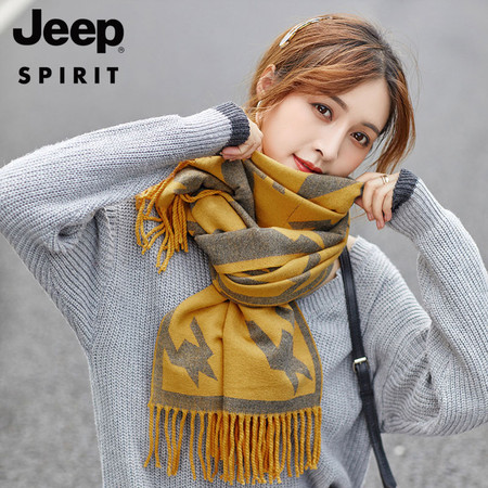 JEEP SPIRIT 吉普围巾女士围脖秋冬新款柔软舒适保暖韩版潮流披肩