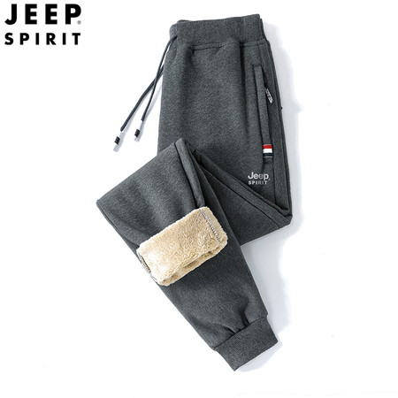 JEEP SPIRIT 吉普棉表羊羔绒裤 秋冬加绒加厚透气运动大码男裤超厚外穿保暖卫裤男图片