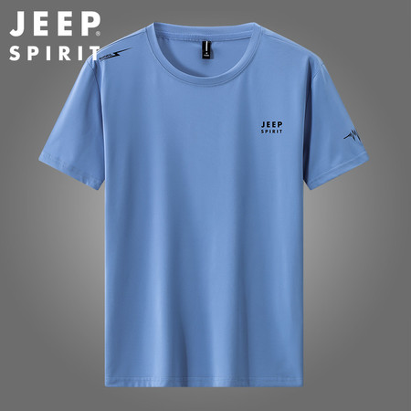 JEEP SPIRIT 吉普品牌T恤冰丝短袖t恤男夏季薄款透气速干大码休闲运动重磅T恤图片