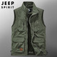 【领券立减10元】JEEP SPIRIT /吉普薄款马甲背心男 钓鱼多袋男坎肩工装摄影褂外套