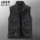 【领券立减10元】JEEP SPIRIT /吉普薄款马甲背心男 钓鱼多袋男坎肩工装摄影褂外套