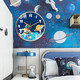 星际宇宙儿童房挂钟太空宇航员静音钟表星球简约艺术卧室挂墙表