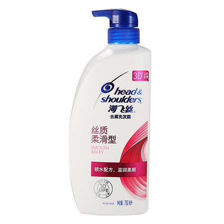 海飞丝1瓶装去屑洗发水丝质柔滑清爽去油750ml