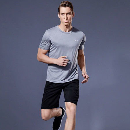 verhouse 夏季新款男士健身速干训练服套装宽松大码跑步短袖两件套透气体育运动服图片