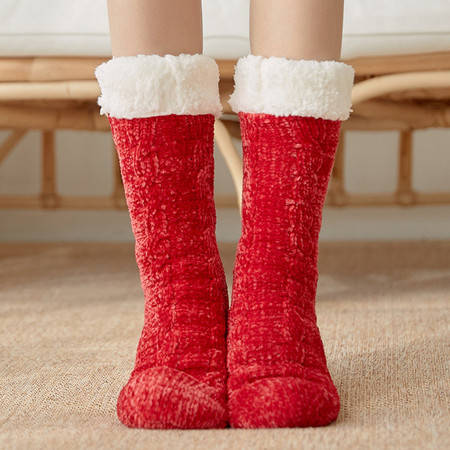 verhouse 加绒地板袜女冬季新款加厚保暖室内地毯袜雪地袜居家休闲中筒袜图片