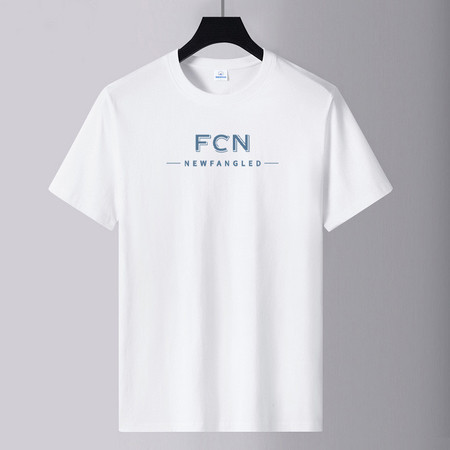 verhouse  夏季男士短袖T恤新款纯色宽松休闲FCN印花上衣图片