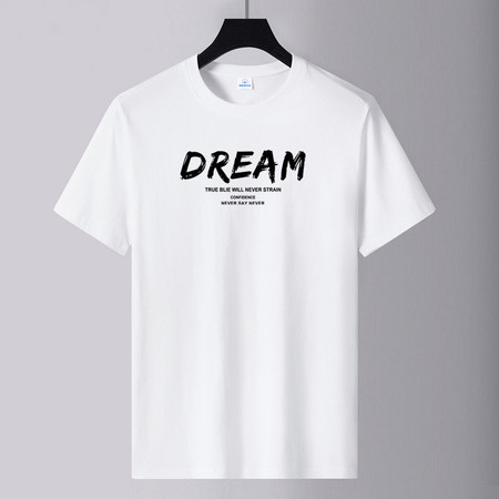 verhouse  夏季新款男士短袖T恤DREAM时尚印花大码宽松上衣