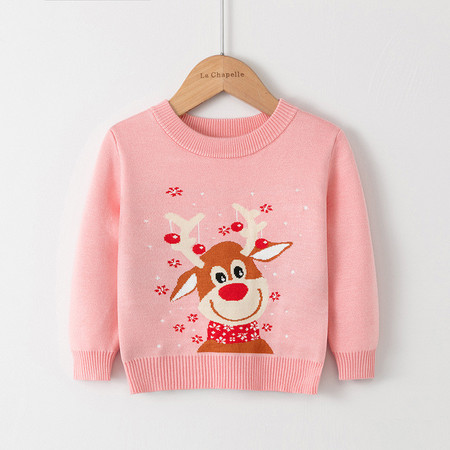  verhouse 儿童新款针织衫冬季圣诞卡通麋鹿可爱休闲打底衫 休闲舒适图片