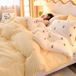 模范丈夫 豆豆绒保暖冬被两版休闲舒适加厚单双人被芯床上用品 保暖舒适