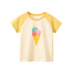 verhouse 儿童夏季新款短袖T恤冰淇淋图案男女童休闲上衣  90cm 亲肤舒适 休闲