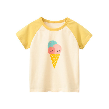 verhouse 儿童夏季新款短袖T恤冰淇淋图案男女童休闲上衣  90cm 亲肤舒适 休闲图片