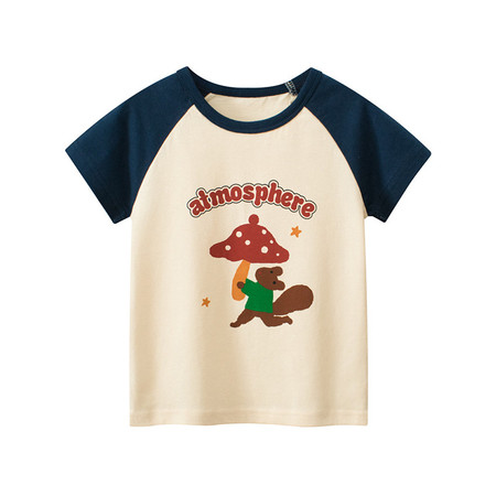 verhouse 儿童夏季新款短袖T恤冰淇淋图案男女童休闲上衣 90cm