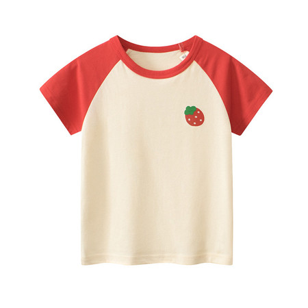 verhouse 童装夏季新款短袖T恤草莓印花女童打底衫 90cm 休闲亲肤 透气舒适图片