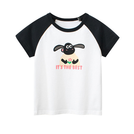 verhouse 儿童新款短袖T恤夏季小羊羔图案休闲上衣 90cm 休闲 时尚百搭图片
