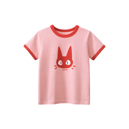 verhouse 童装夏季短袖T恤粉红猫咪图案上衣 90cm 休闲 可爱卡通图片