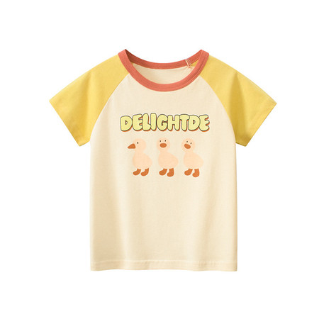 verhouse 夏季新款童装短袖T恤卡通小鸭子图案休闲短T 140cm 休闲舒适图片