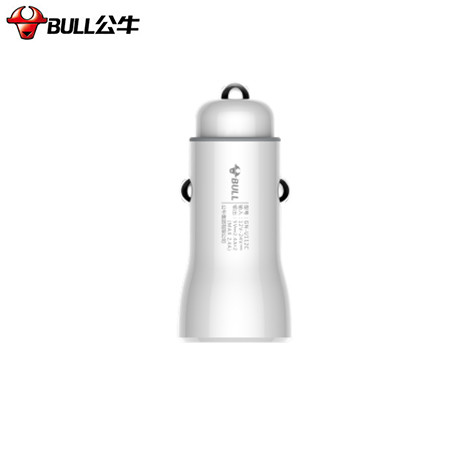 公牛/BULL CUB120白色车载充电器 双USB一拖二