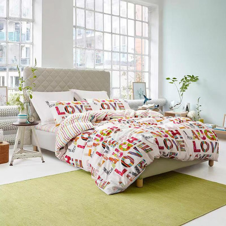 ESPRIT  全棉印花LOVE四件套北欧纯棉床单字母被套床上用品套件图片