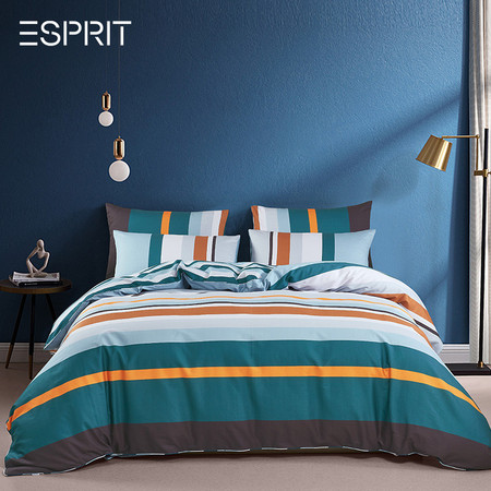 ESPRIT 全棉条纹四件套床上用品床单被套200*230cm