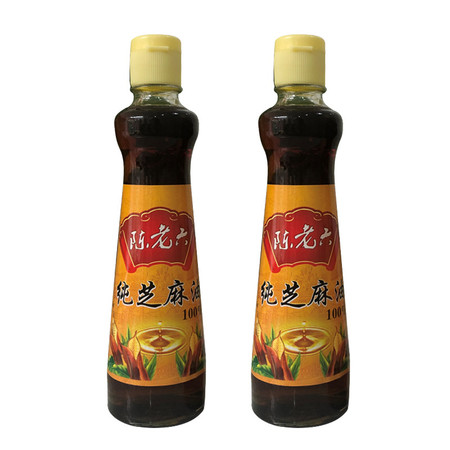 陈老六 【孝感扶贫馆】陈老六纯芝麻油香油 310ml*2瓶凉拌调味烹饪火锅