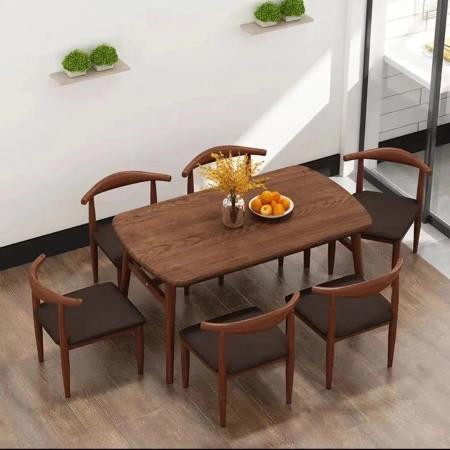 餐桌小户型家用现代简约餐桌椅休闲快餐厅桌椅组合饭桌长方形桌子