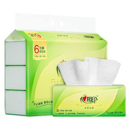 心相印 6DT15110(包装)茶语丝享系列6包110抽三层纸面巾
