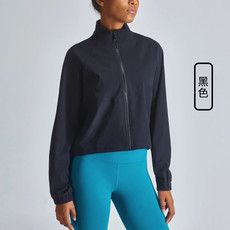 新款欧美跑步健身服上衣女 宽松防晒速干运动罩衫长袖外套