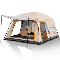 户外露营两室一厅防水双层便携式家庭搭建帳篷