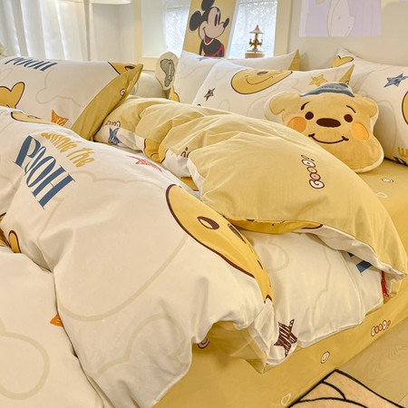 芙拉迪 迪士尼纯棉卡通床单被套枕套三件套四件套含床笠款多花色图片