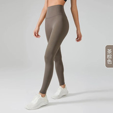 芙拉迪 无尺码锦氨莱卡高弹透气裸感修身运动长裤女士瑜伽裤 均码（适合80-200斤）