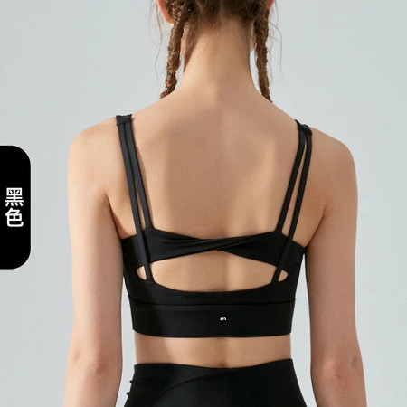 芙拉迪春夏后背假两件扭结镂空设计运动背心女士瑜伽背心图片