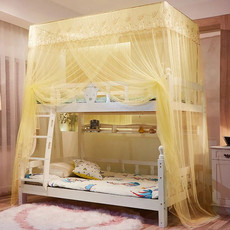 芙拉迪夏季纯色儿童家用上下床单开门等式直梯蚊帐