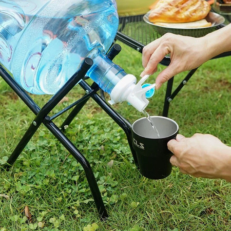 牧蝶谷户外露营便携折叠简易桶装水倒置饮水器饮水机支架图片