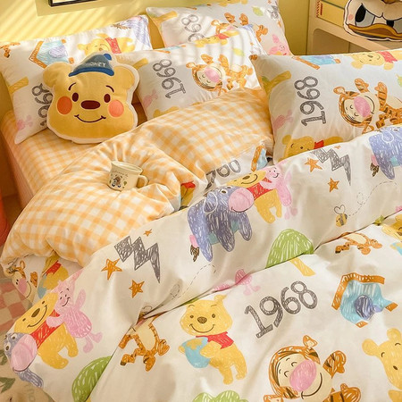 芙拉迪 四季卡通可爱印花系列全棉床上四件套床单款  吸湿透气 柔软舒适图片