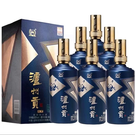 泸州老窖 泸州贡蓝耀52度纯粮酒（500ml*6）