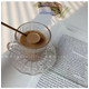 法式ins浮雕玻璃咖啡茶杯碟早餐杯大容量水杯牛奶麦片酸奶杯子LJ.
