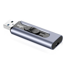 爱国者U335 高速USB3.0 大容量金属U盘 推拉伸缩商务学生优盘 64G